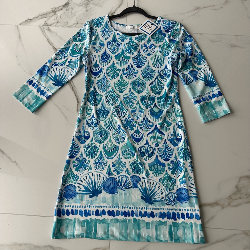 Jean-Pierre Klifa Paris Daphne 3/4 Sleeve Dress in Paisley Mermaid Print NWT - Picture 3 of 11